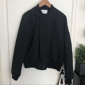 Oak + Fort Black Bomber Jacket